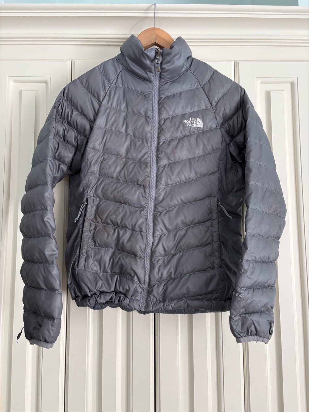 The North Face Gray Insulated Down Feather Puffer Jacket 550 Size Small Packable